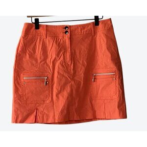Jamie Sadock Women's Size 10 Coral Pink Lined Cargo Golf Skort Waist 31"
